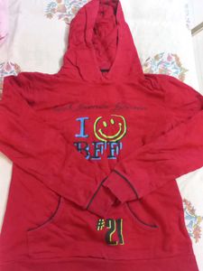 Red Graphic Print Hoodie