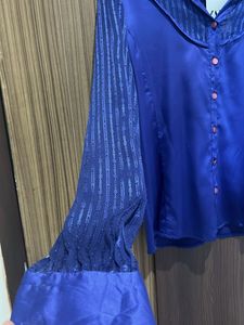 Zara Blue Satin Shirt