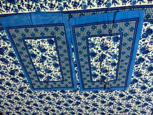 blue Floral Print double bed Bedsheet