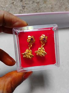 Gold Floral Drop Earrings