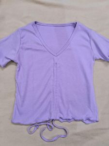 Women&#39;s Korean Drawstring Crop Top