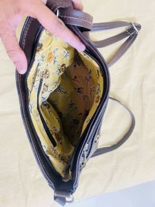 Brown Checkered Crossbody Bag