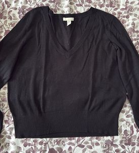 Elegant Black V-Neck Sweater