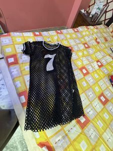 Mesh Jersey Dress with Rhinestone 7