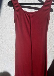 Maroon Sleeveless Mini Dress