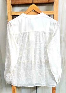 Elegant White Embroidered shirt Size-42-44