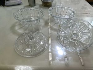 Crystal clear glass Bowl with lid set of 2