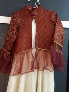 Umbrella Gown With Banarasi Koti