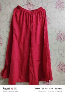 Red Cotton Kurti Set