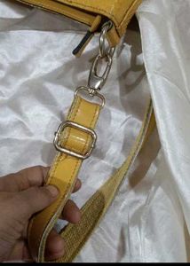 Yellow Snakeskin Satchel