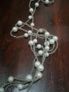 Long White Pearl Necklace