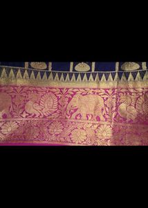 Mind blowing Saree With Peacock And Elephant Desig
