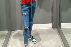 Blue High-Waisted Jeans