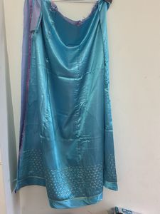 Blue Satin Ethnic Skirt
