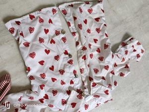 Girls&#39; Heart Print shirt plazo