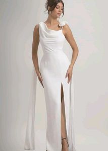 Elegant White Gown with Slit