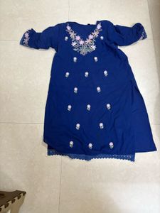 Blue Embroidered Kurta
