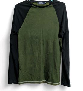 Topman Olive Green Raglan unisex Tee