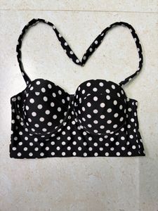 Polka Dot Bikini Top🫶🏻 ( detachable strap)