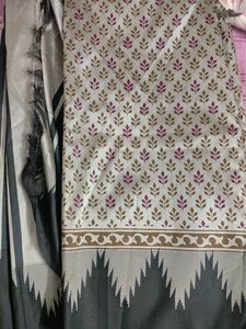 New Ash Satin Saree