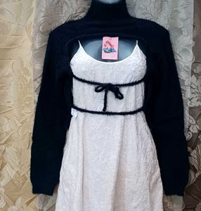 High-neck Bolero Sweater