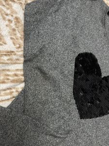 Black Heart Grey Sweater