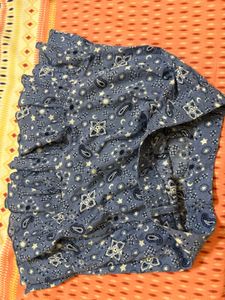 Blue Bandana Print Mini Skirt