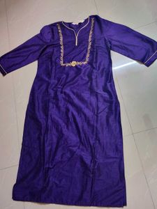 Purple Embroidered Kurta Set
