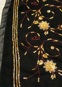 styled black saree with blouse party&#39; wear