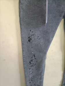 Grey Acid Wash Jeans
