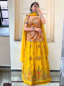 Yellow Embroidered Lehenga Choli