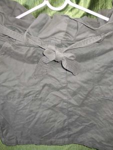 Olive Green Tie-Waist Mini Skirt