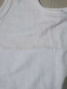 White Tank Top- woolen