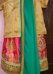 Lehanga Pink Green Combination Set