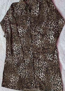 Leopard Print Shirt Dress