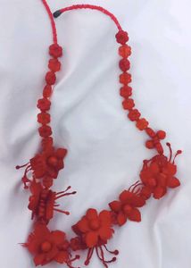 Red Flower Necklace