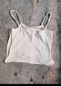 Fyk White Crop Tank Top