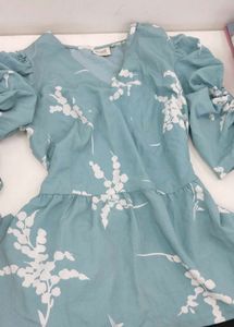 Sky Blue Korean Top Branded With Freebie