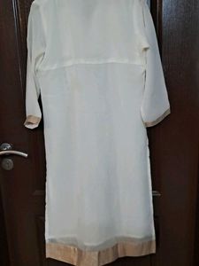off white and golden kurti With Bottom