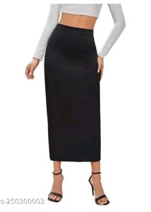 Elegant Black Midi Skirt