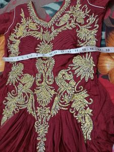 Maroon Colour Gown Beutiful And Attractive