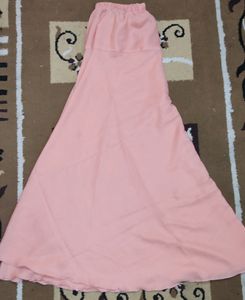 Purple Kurta With Peach Umbrella Plazo And Dupatta