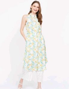 Tropical Print Sleeveless Dress