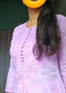 Lavender Chikankari Kurta