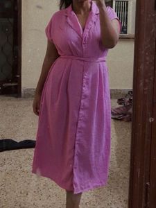 Pink Shirt Dress