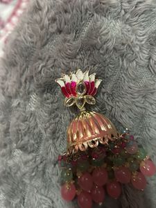 Lotus Jhumka Earrings