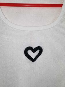 Cute White Heart Top