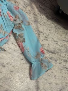 Floral Chiffon Off-Shoulder Dress