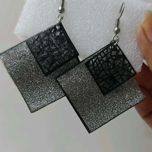 Statement Earrings - Silver &amp; Black