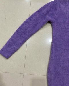 Purple Fuzzy Knit Sweater